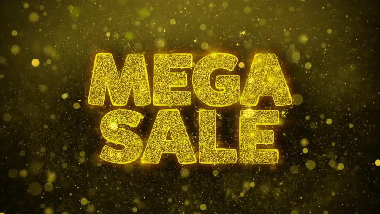 Mega Sale Banner with Glitter