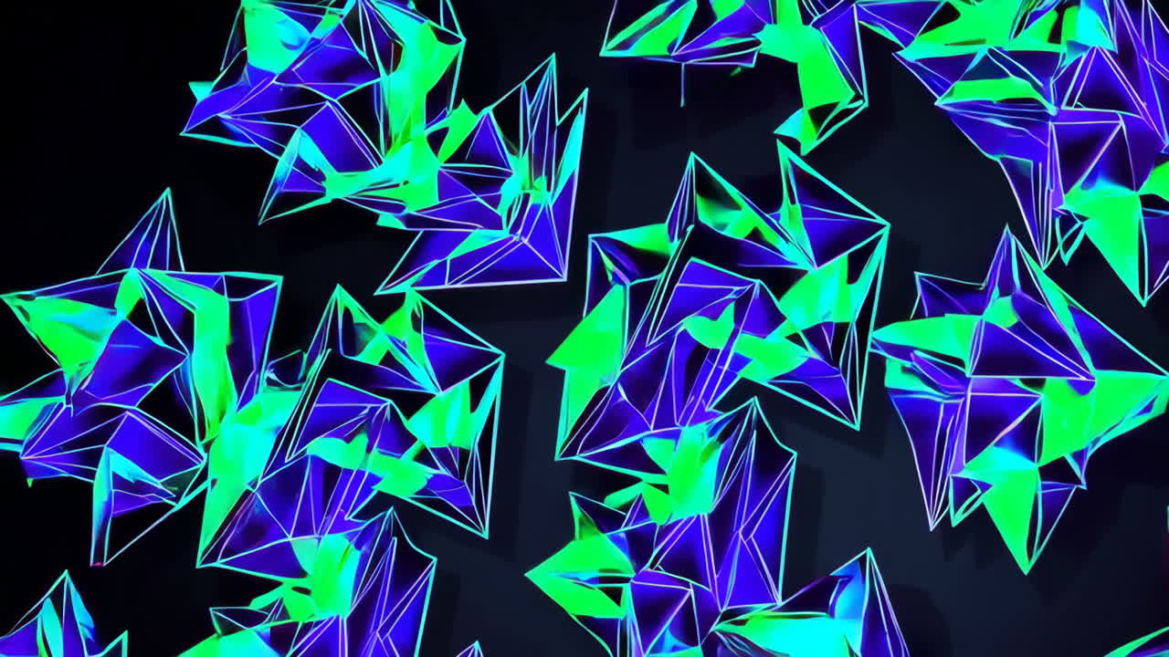 formas geométricas abstractas con colores de neón