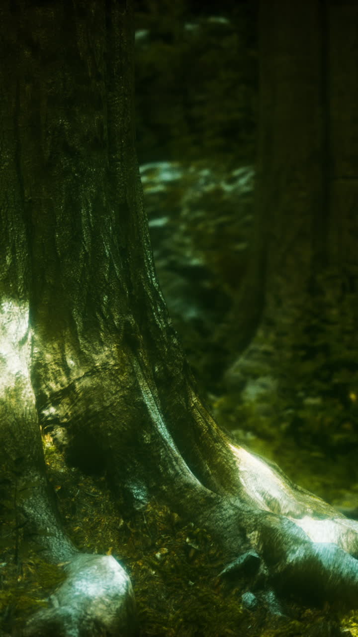 primer plano de un tronco de árbol en un bosque
