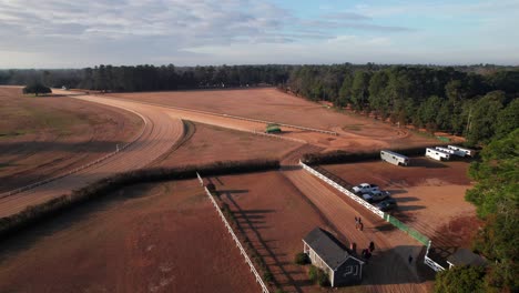 beautiful rural horse race track and stables