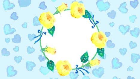 día del padre rosas amarillas y animación de fondo azul