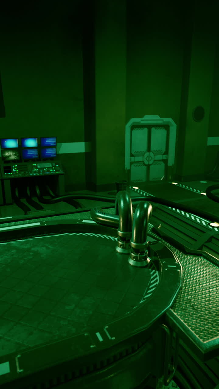 Interno della sala di controllo futuristica