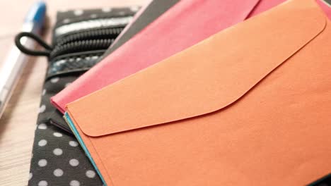 colorful envelopes close up