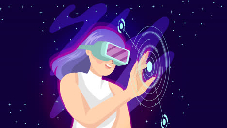 an animation of a and drawn flat design metaverse illustration