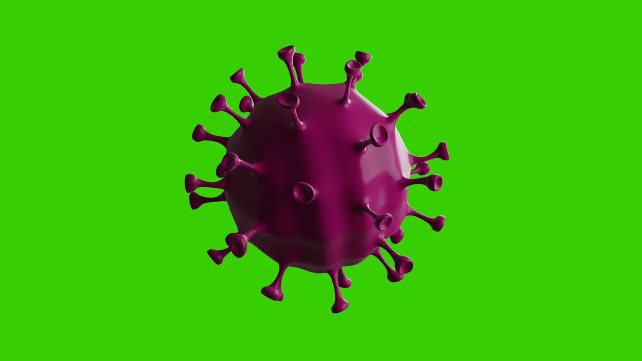 Coronavirus animation på greenscreen baggrund.