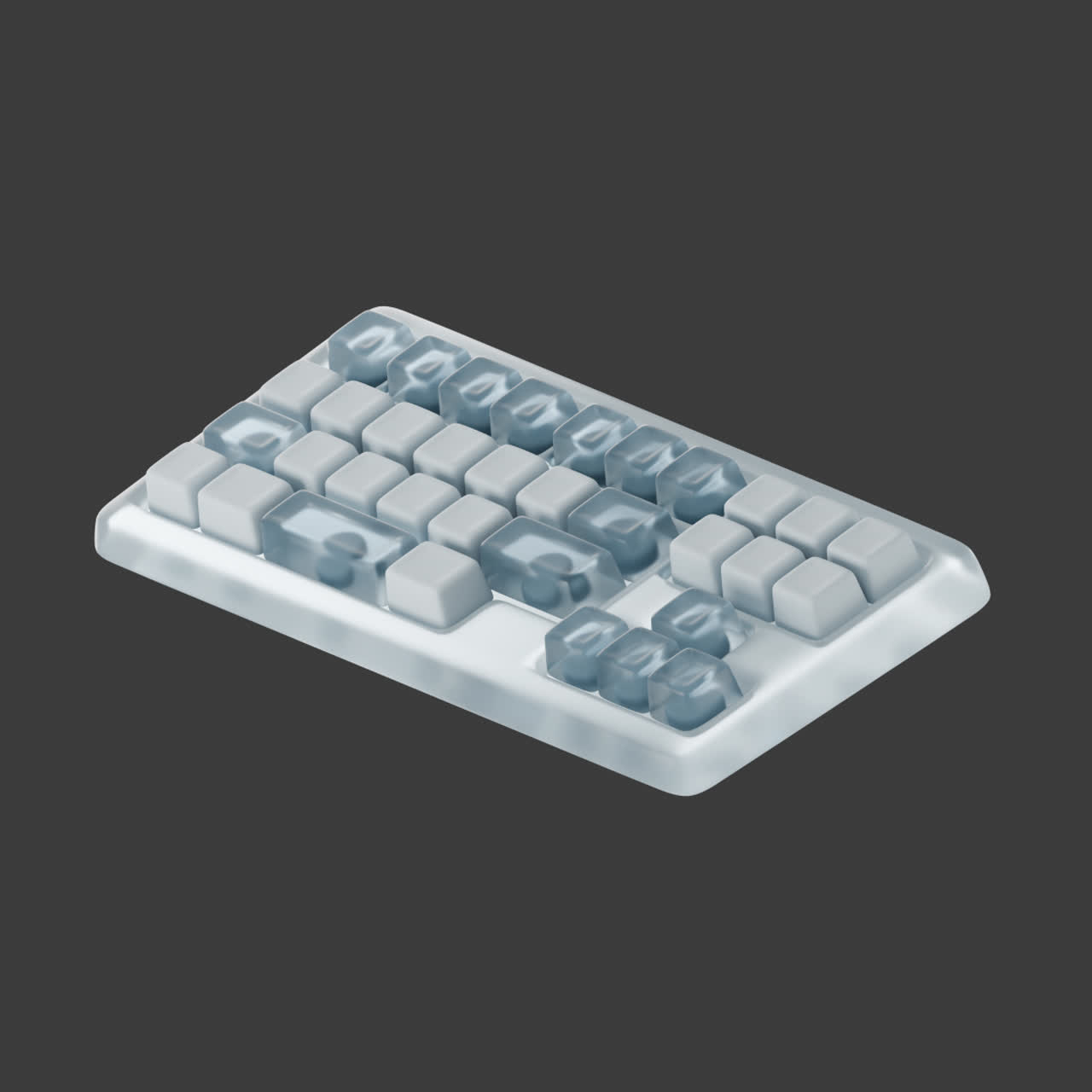 3D Isometric Ice Keyboard