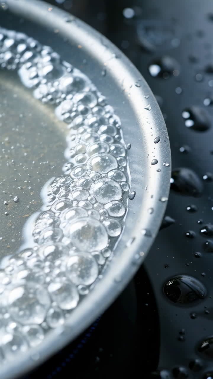 Close-up of boiling water in a pot