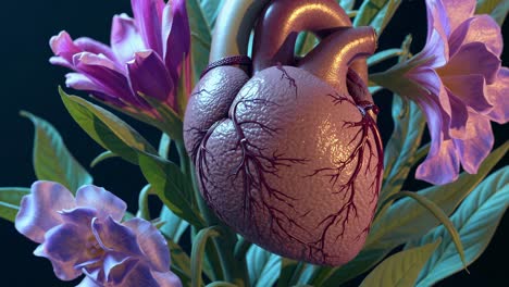 heart among flowers