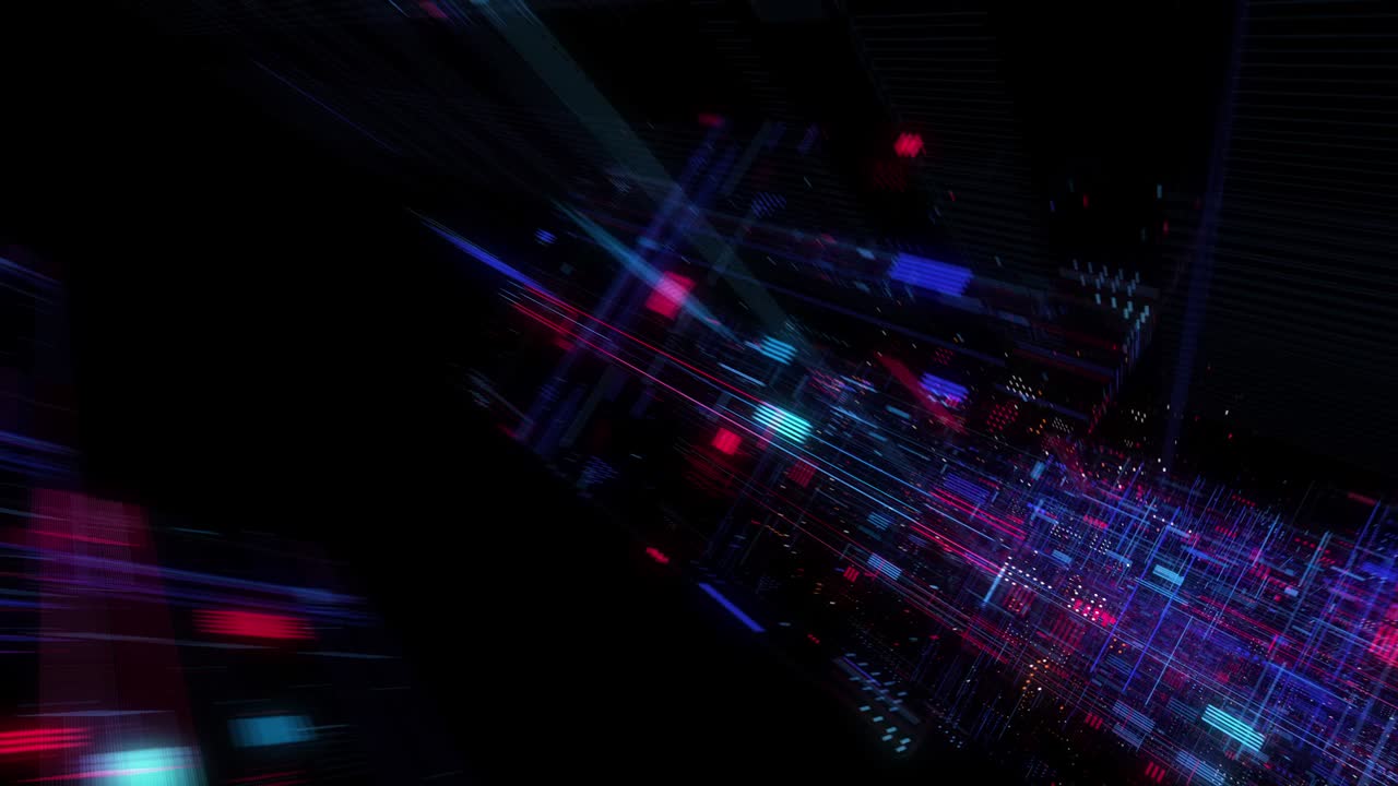 Abstract hologram 3D Big Data Digital City with futuristic matrix.