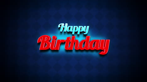 texto moderno de feliz cumpleaños en el patrón de cuadrados azules
