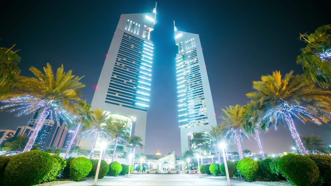 centro di luce notturna di dubai time lapse