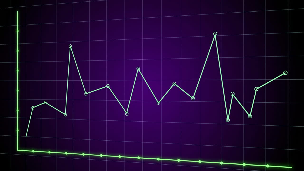 animación del procesamiento de datos financieros sobre un fondo oscuro