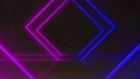 animation of illuminated looping rhombuses tunnel against black background