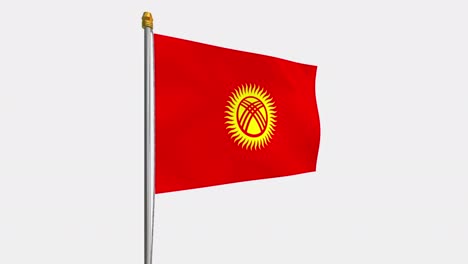 loop video of kyrgyzstan flag  fluttering in the wind, slow motion video of 4k , with alpha channel