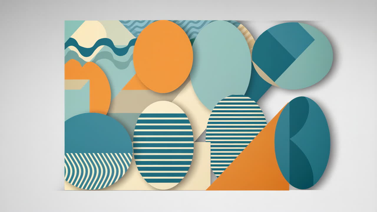 Abstract Geometric Composition with Layered Shapes