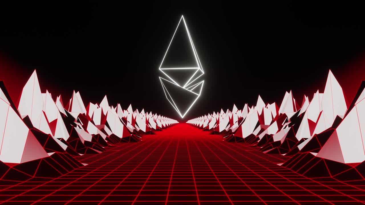 fondo de la carretera de cripto rojo ethereum
