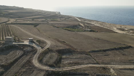 Aerial-Footage,-landscape-of-gozo