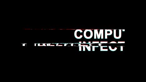 efecto de glitch infectado en la computadora texto distorsión de televisión digital animación en bucle 4k