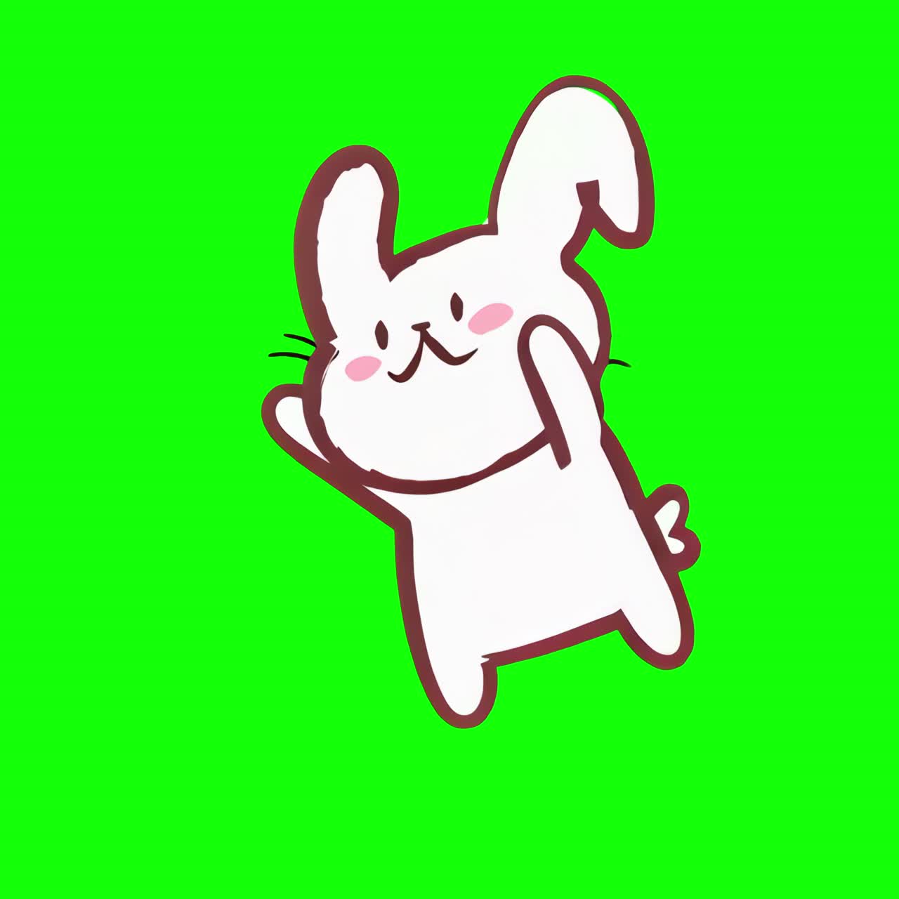 Cute bunny animation, transparent 4K video, green screen | Premium ...