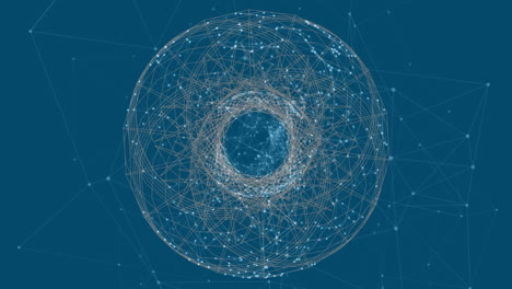 animación del globo con una red de conexiones