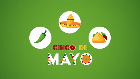 cinco de mayo celebration mexican with taco and hat