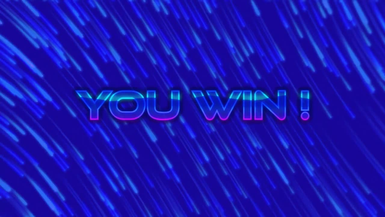 파란색 추상적인 배경에 대해 텍스트를 는 애니메이션이 루프로 움직입니다.