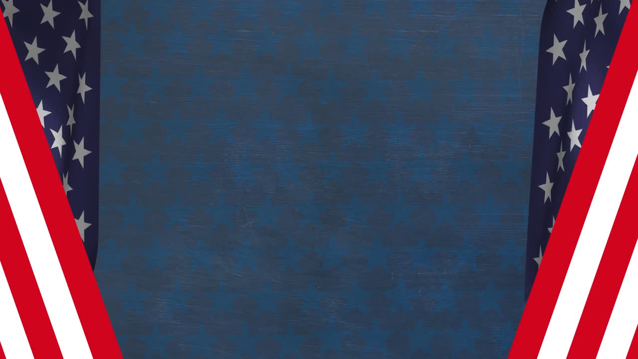 animación de la bandera de los estados unidos de américa con espacio de copia en fondo azul oscuro