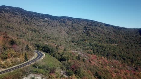 aerial blue ridge parkway from grandfather mountain in fall in 4k