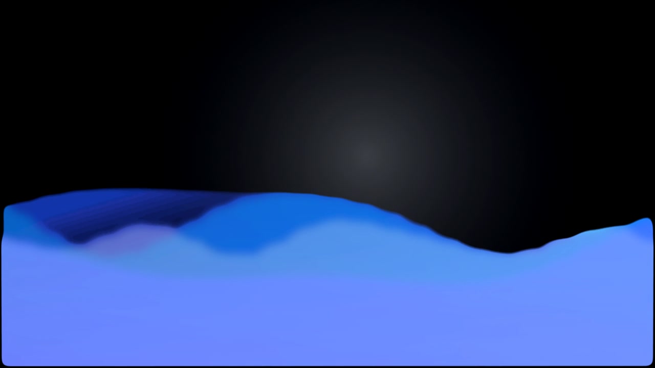 Abstract Blue Liquid Wave Motion on Black Background
