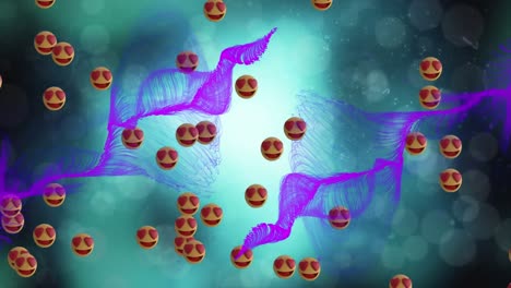 Animation-of-covid-cells-floating-over-dark-background