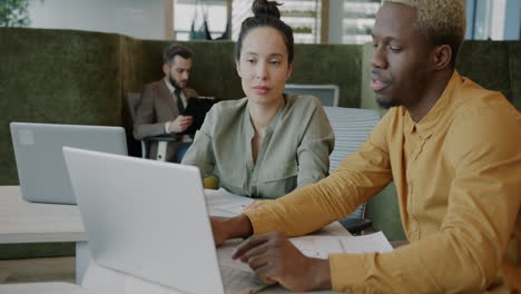 business collaboration in modern office