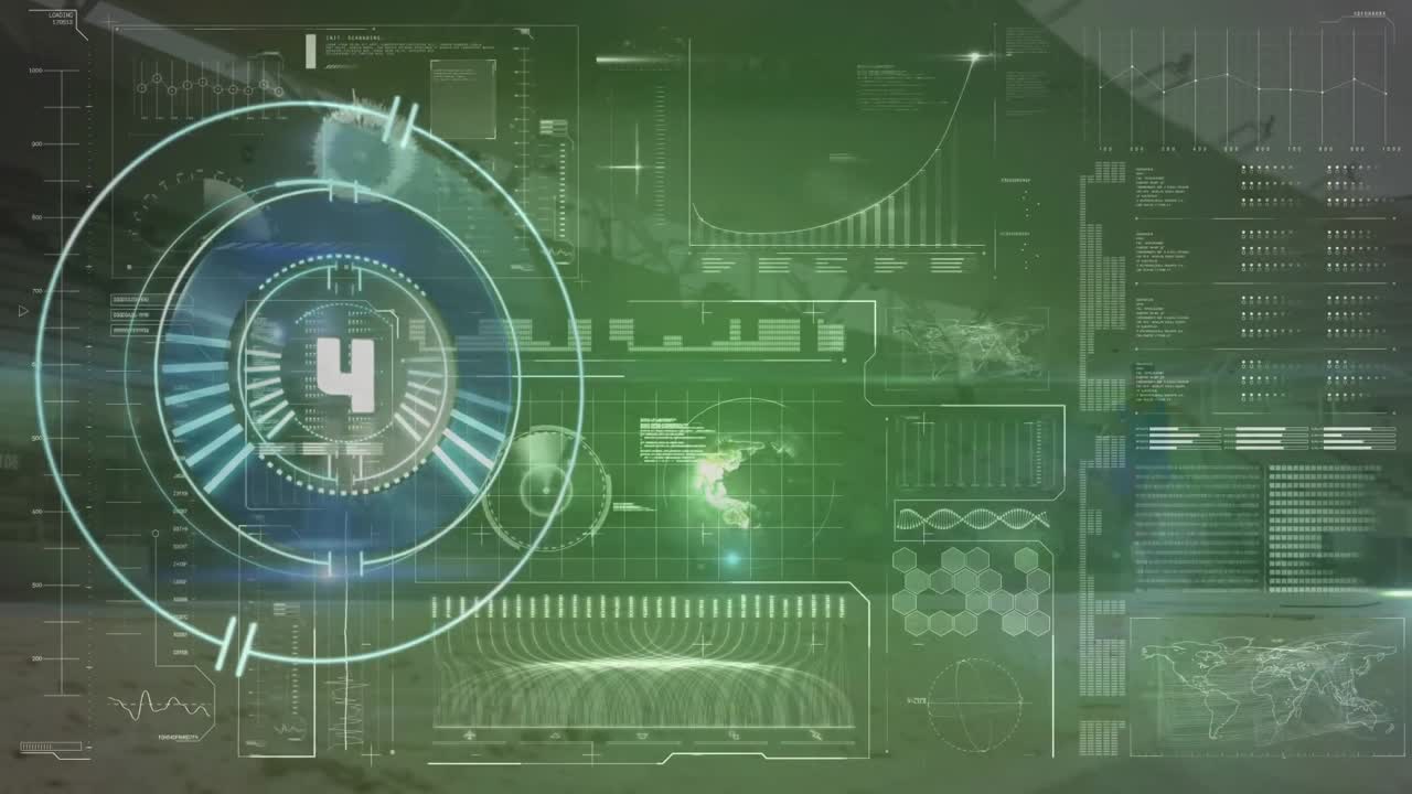 아프리카계 미국인 남성 달리기 선수에 대한 데이터 처리 애니메이션