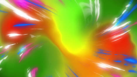 colorful abstract paint splash animation with vibrant green, red, and blue hues