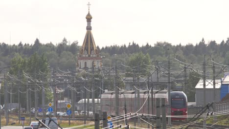 railroad and modern train