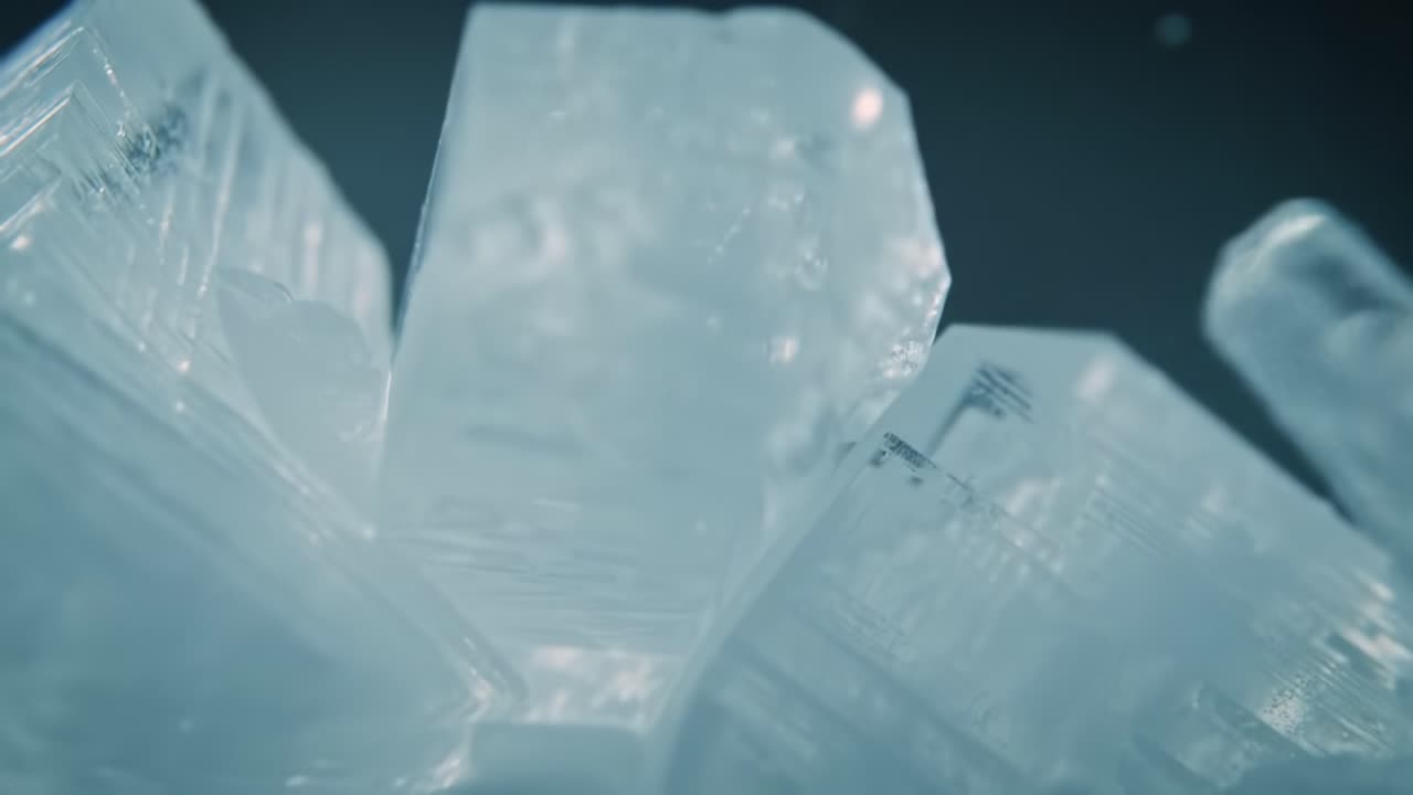 A Close-Up Exploration of Crystal Structures: An Intriguing Journey Through the Beauty and Complexity of Ice Formations Captured in Stunning Detail