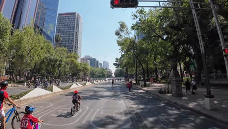 shot of closed road in mexico city on sunday to do exercise
