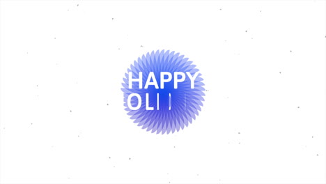 blue circle with happy holidays - surrounded by white dots