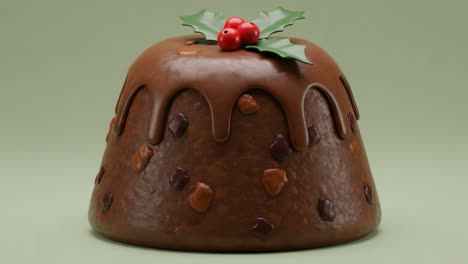 a delightful chocolate dessert with holly and berries, exuding festive cheer, perfectly designed for holiday celebrations and gatherings, impeccably crafted for sweet indulgence
