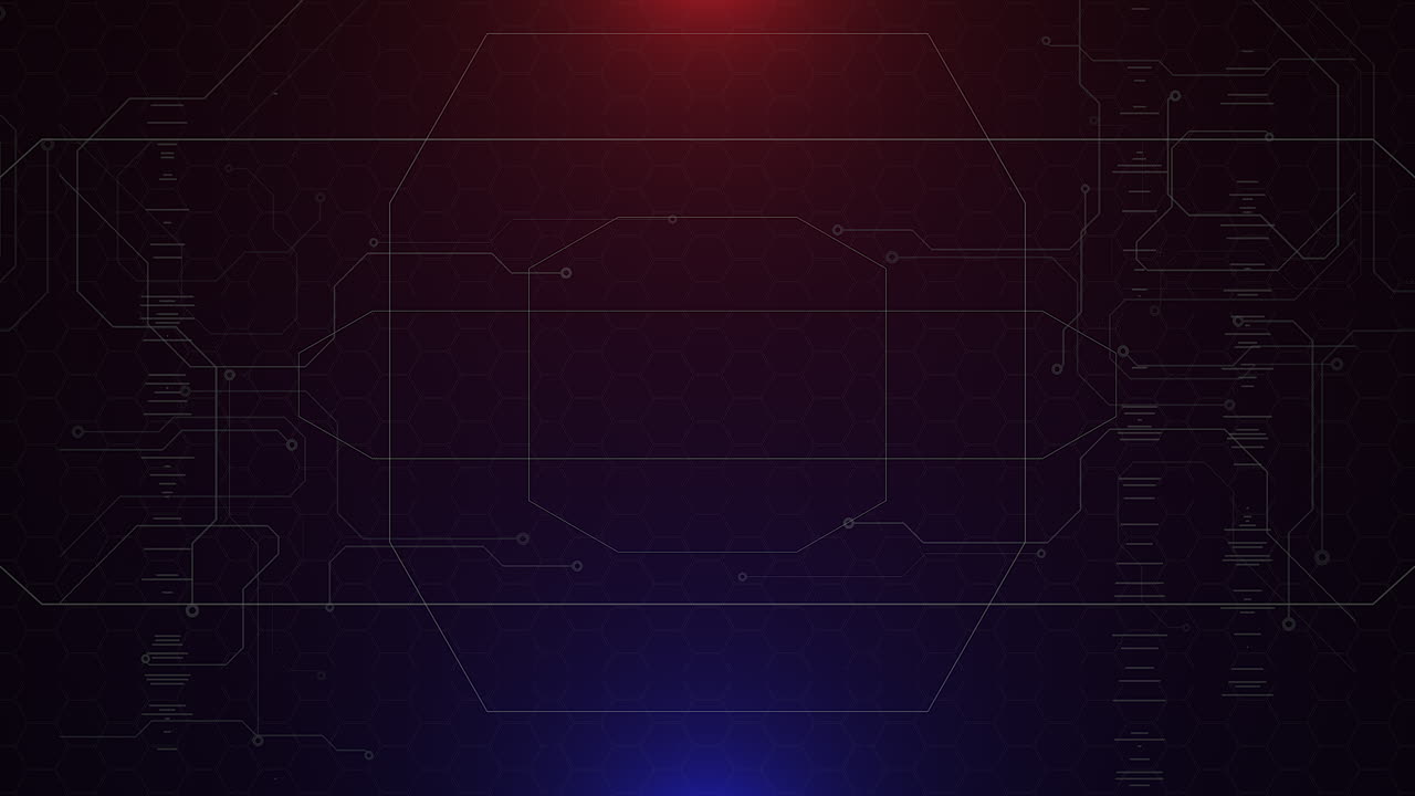 Computer screen with grid and HUD elements