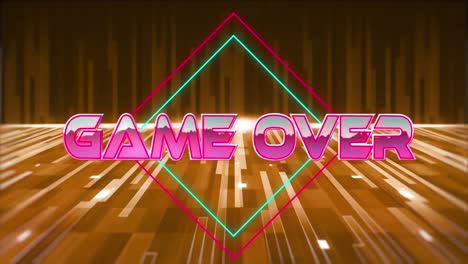 Animation-of-game-over-text-over-orange-trails