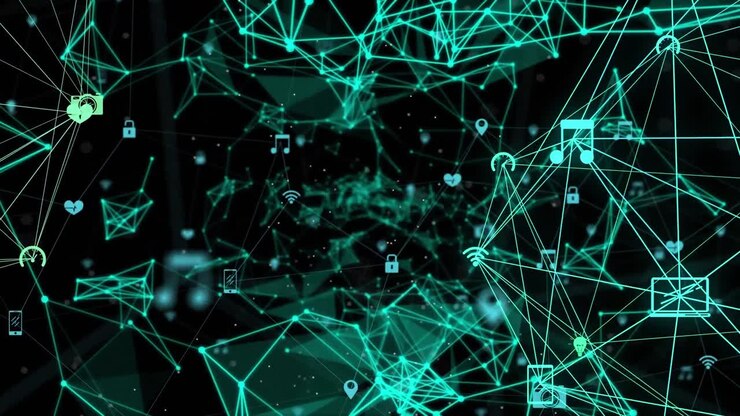Globe of network of connection against black background