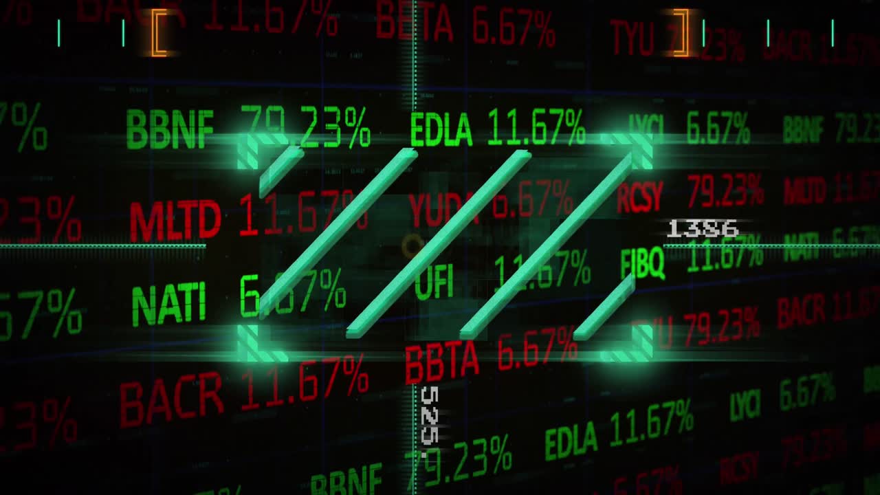 검은색 배경 위의 데이터 처리 애니메이션