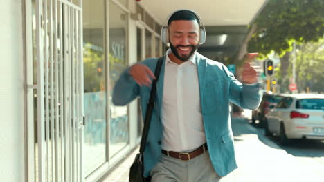 Auriculares,-Hombre-De-Negocios-Bailando