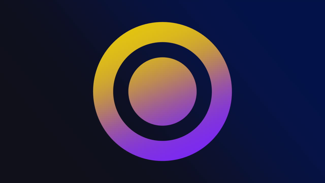 anillos y círculos coloridos en gradiente negro