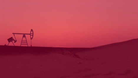 animation of financial data processing over oil field