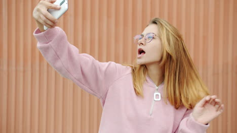 teenager taking selfie