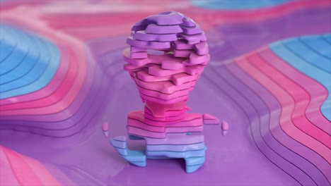 escultura renderizada en 3d abstracta