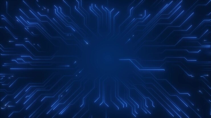 Chip tecnologico di intelligenza artificiale, circuito stampato, CPU attiva, IA futuristica che visualizza