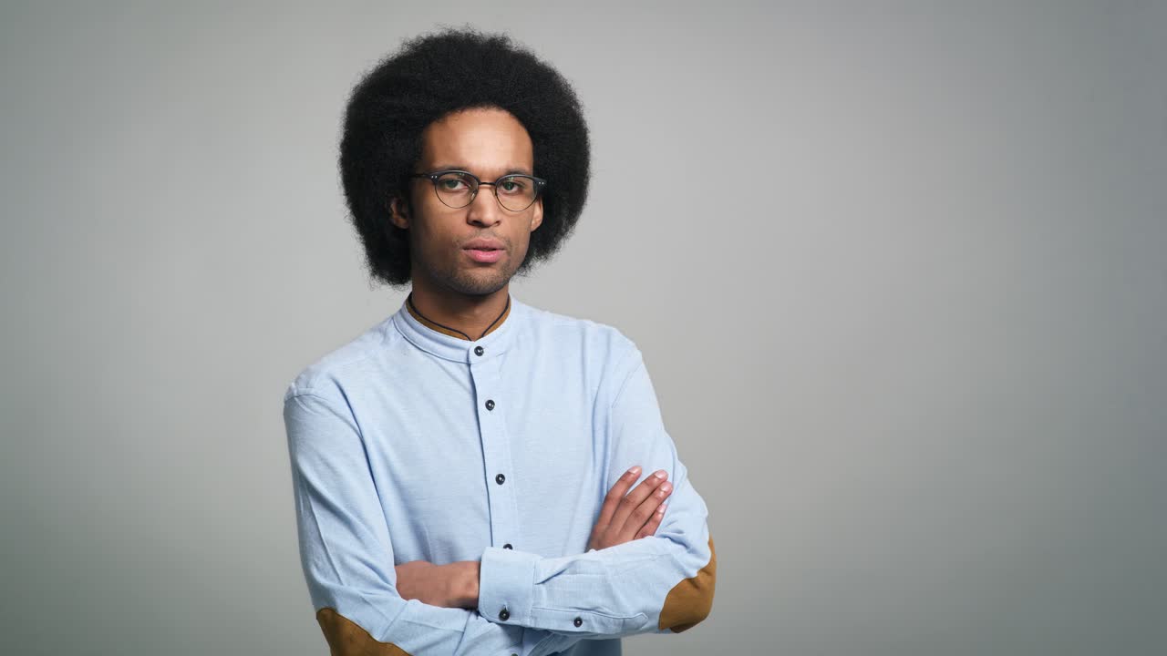 Portrait of serious young African man in studio shot