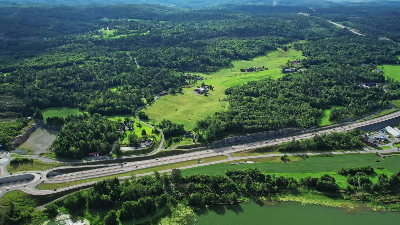 Breathtaking aerial view of lush landscapes in Norway